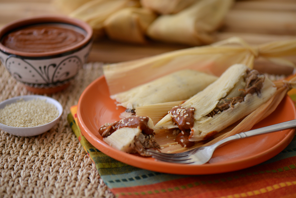 Shredded Beef Tamales with Mole Sauce » Nibbles and Feasts