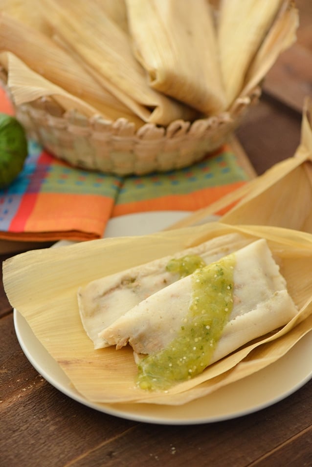 Pork Chile Verde Tamales » Nibbles and Feasts