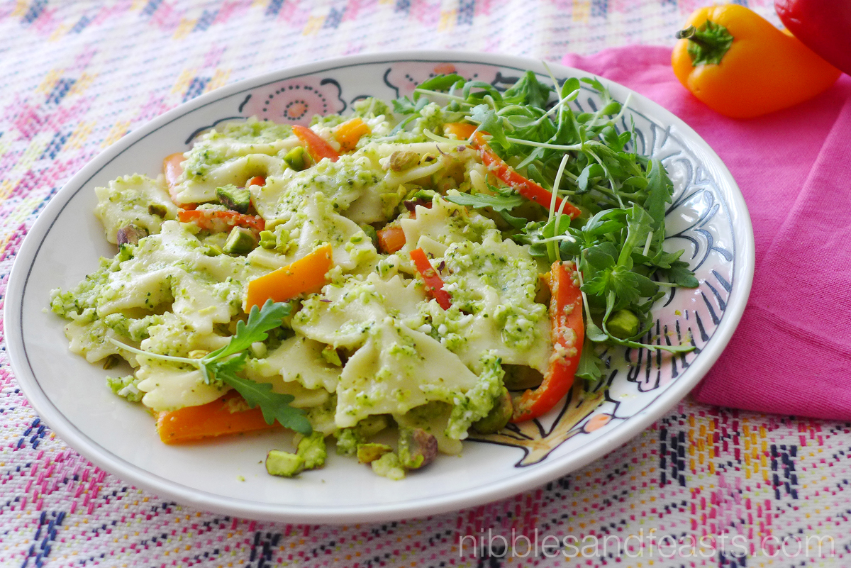 Farfalle Pasta Salad with Broccoli Pesto