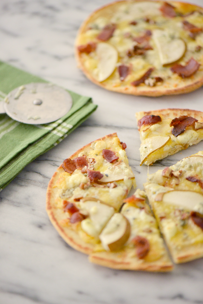 Bleu Cheese Pear Pizza with Bacon