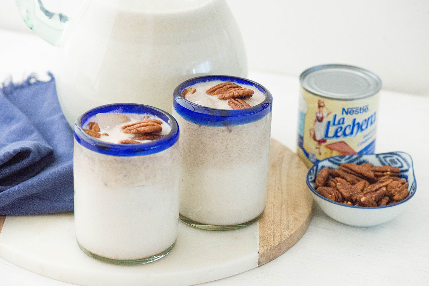 Agua Fresca de Coco y Nuez Coconut Pecan Agua Fresca Nibbles and Feasts