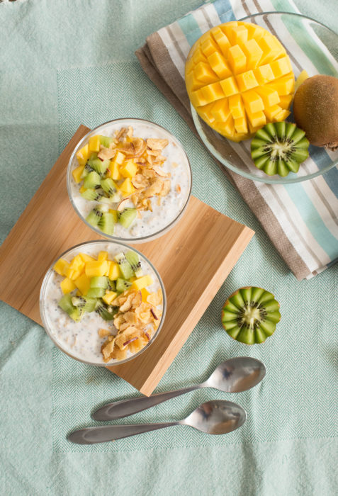 Tropical Overnight Oats with Chia and Cinnamon Seneca Apple Chips