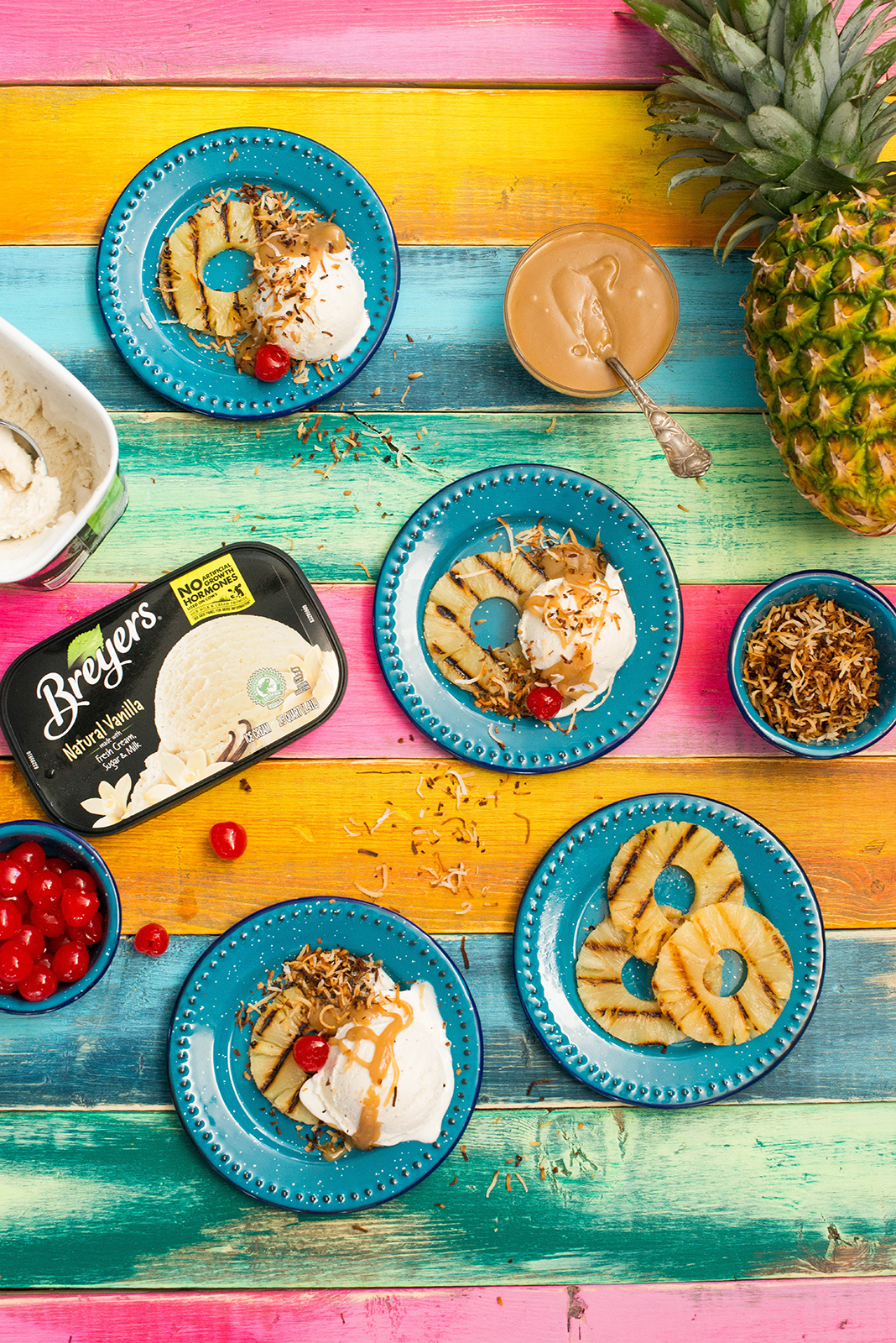 Grilled Piña Colada With Hot Buttered Rum Sauce