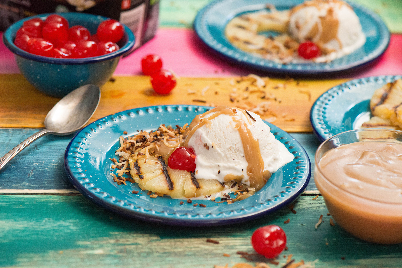 Grilled Piña Colada With Hot Buttered Rum Sauce