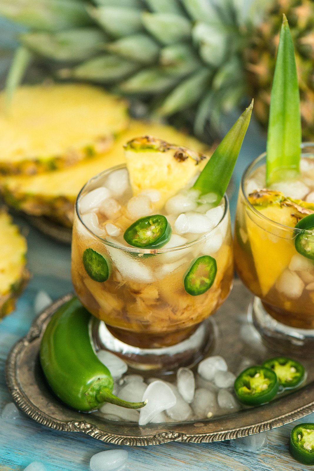 Grilled Pineapple Jalapeño Iced Tea