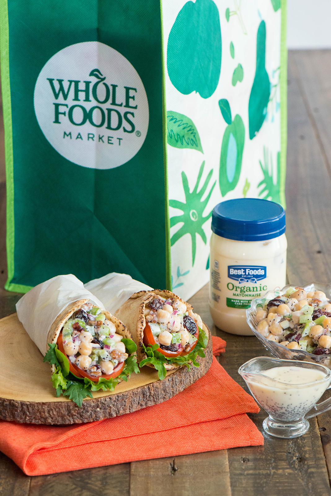 Chickpea Salad Wraps with Maple-Poppy Seed Dressing