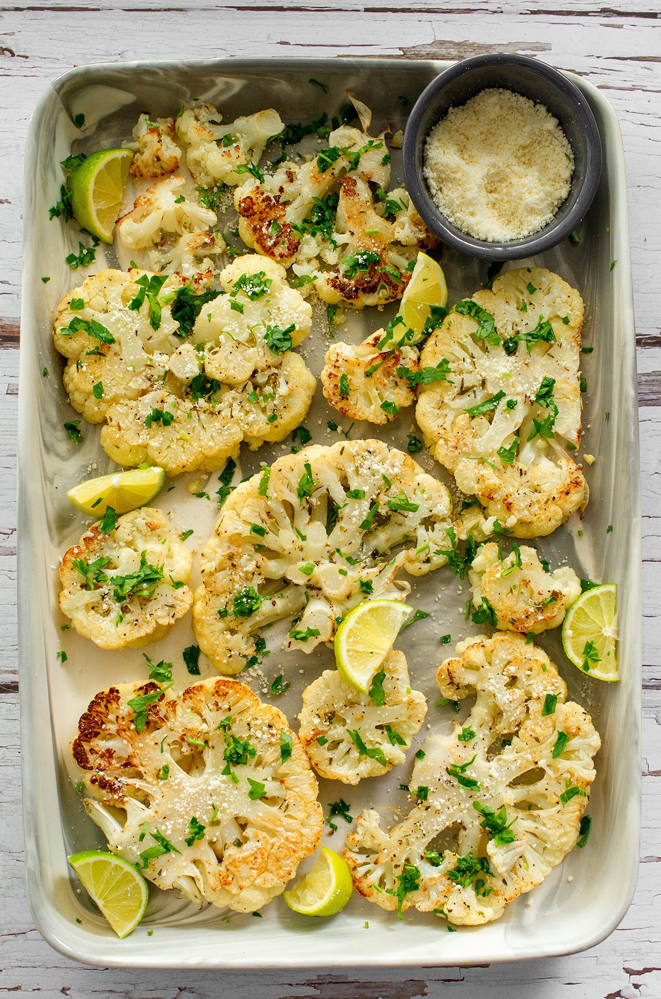 Roasted Cauliflower Steaks with Cotija